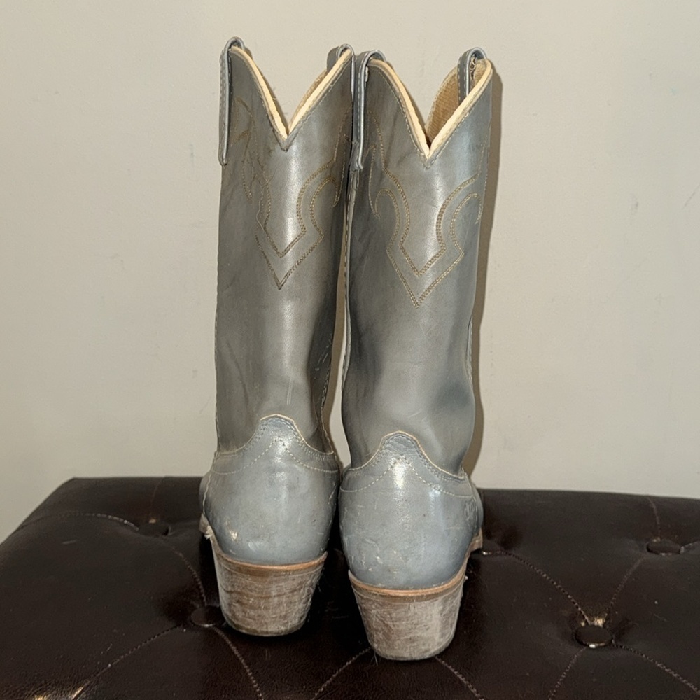 Vintage gray Dingo distressed rugged worn cowboy western boots size 9D - Picture 8 of 14